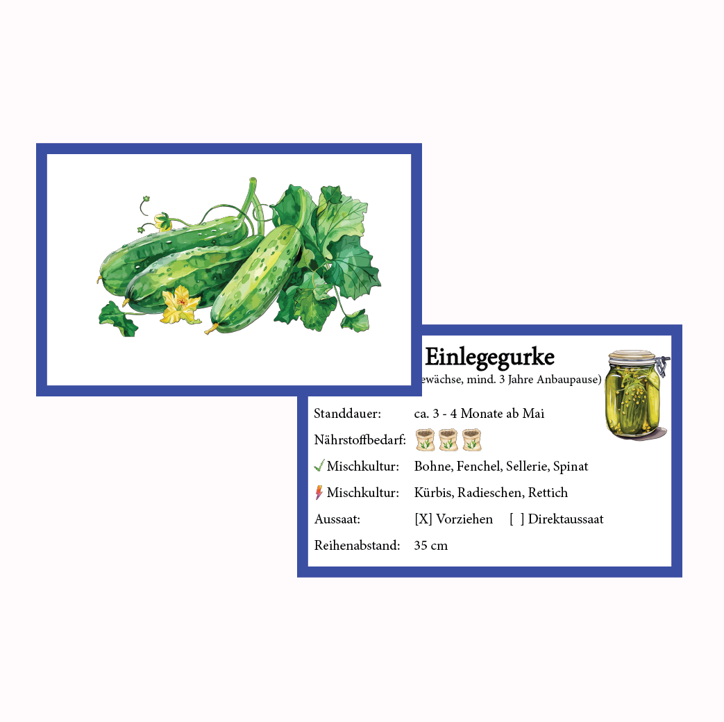 Einlegegurke Gemüse-Anbau-Karte