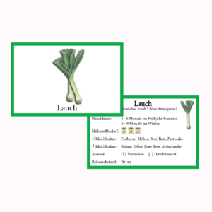 Lauch Gemüse-Anbau-Karte