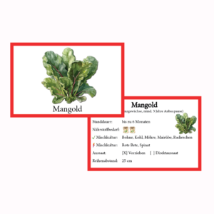 Mangold Gemüse-Anbau-Karte