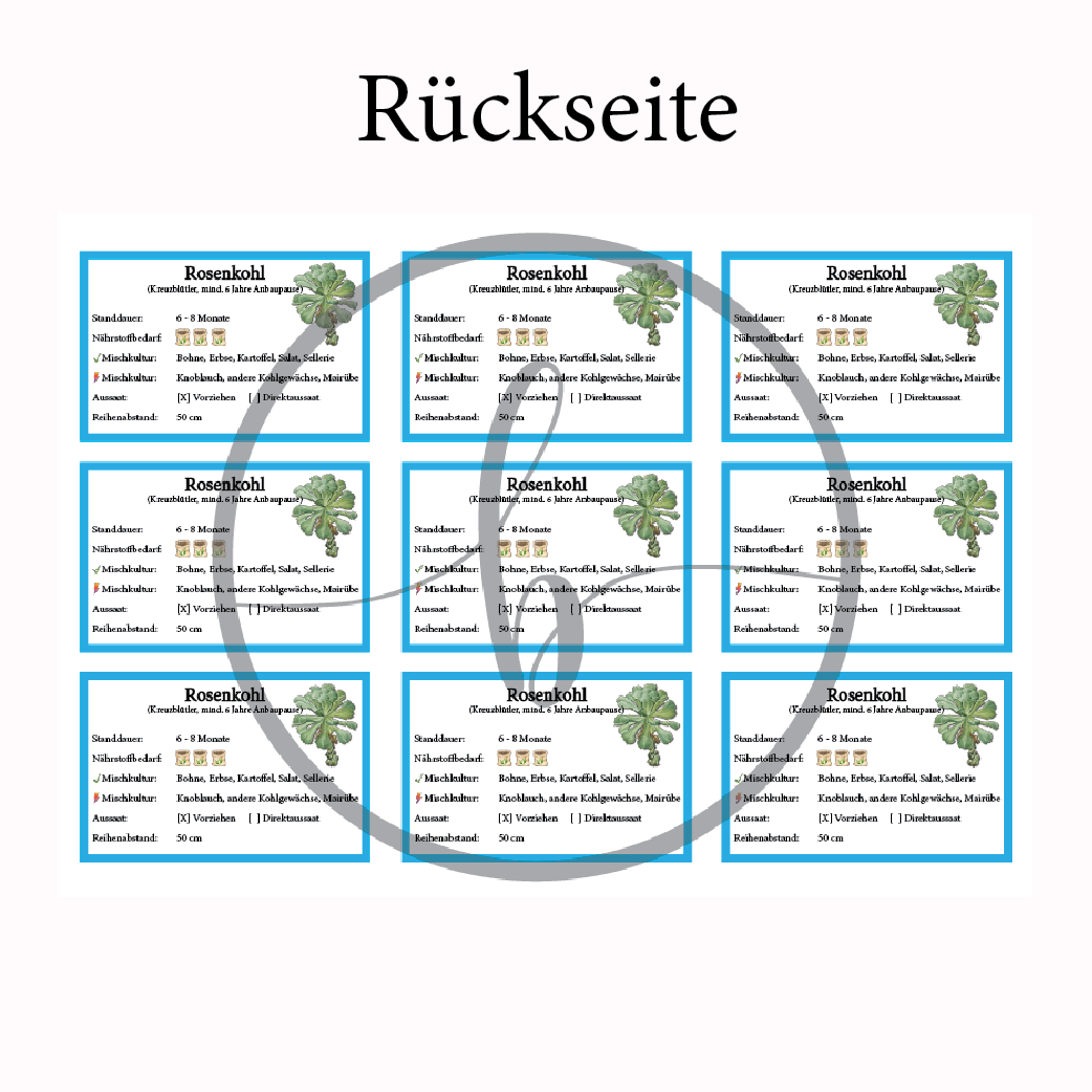Rosenkohl Gemüse-Anbau-Karte – Bild 4
