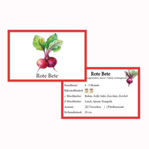 Rote Bete Gemüse-Anbau-Karte